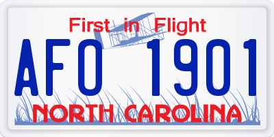 NC license plate AFO1901