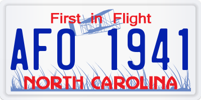 NC license plate AFO1941