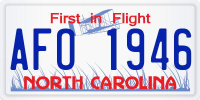 NC license plate AFO1946