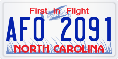 NC license plate AFO2091