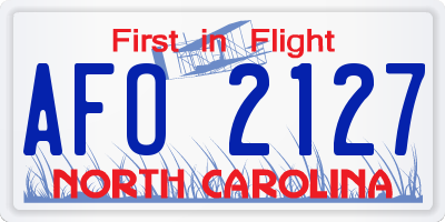 NC license plate AFO2127