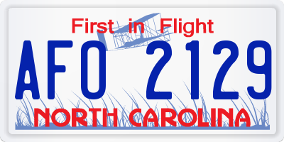 NC license plate AFO2129
