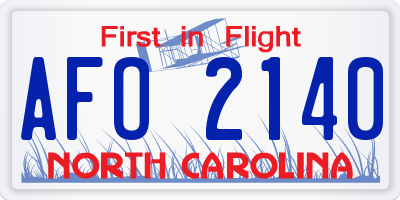 NC license plate AFO2140