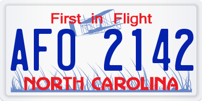NC license plate AFO2142