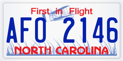 NC license plate AFO2146