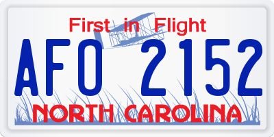 NC license plate AFO2152