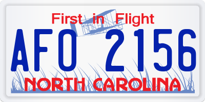 NC license plate AFO2156