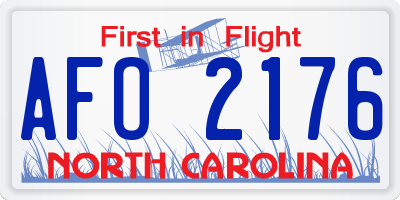 NC license plate AFO2176