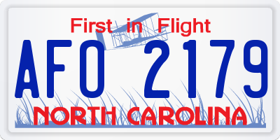 NC license plate AFO2179