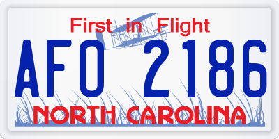 NC license plate AFO2186