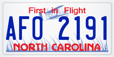 NC license plate AFO2191