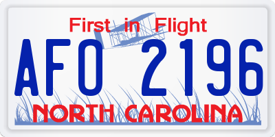 NC license plate AFO2196