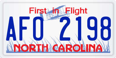 NC license plate AFO2198