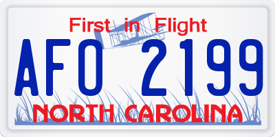 NC license plate AFO2199