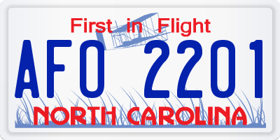 NC license plate AFO2201