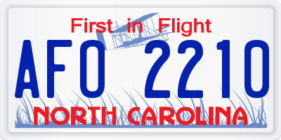 NC license plate AFO2210
