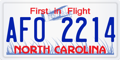 NC license plate AFO2214