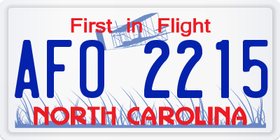 NC license plate AFO2215