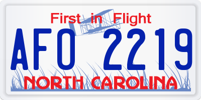 NC license plate AFO2219