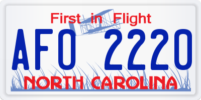 NC license plate AFO2220