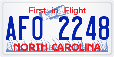 NC license plate AFO2248