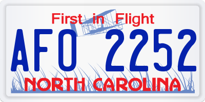 NC license plate AFO2252