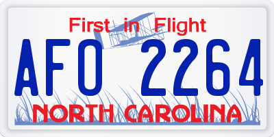 NC license plate AFO2264