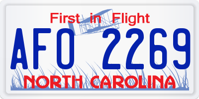 NC license plate AFO2269