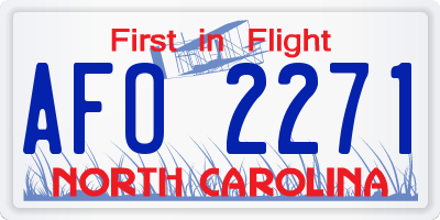 NC license plate AFO2271