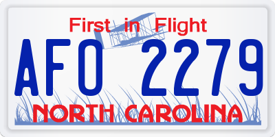 NC license plate AFO2279