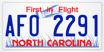 NC license plate AFO2291