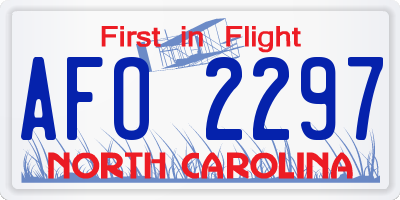 NC license plate AFO2297