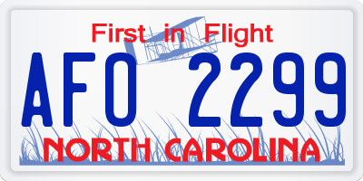 NC license plate AFO2299