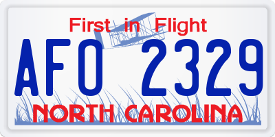 NC license plate AFO2329