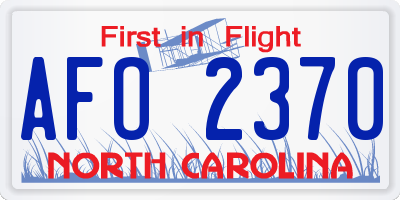 NC license plate AFO2370