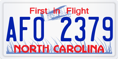 NC license plate AFO2379