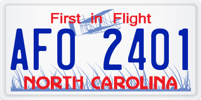 NC license plate AFO2401