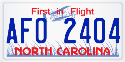 NC license plate AFO2404
