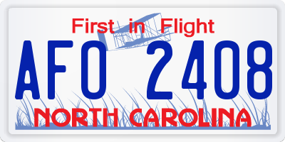 NC license plate AFO2408