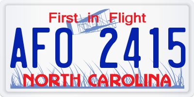 NC license plate AFO2415