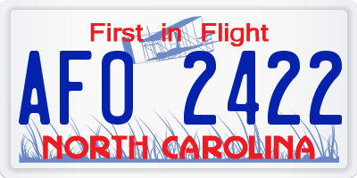 NC license plate AFO2422