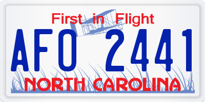 NC license plate AFO2441