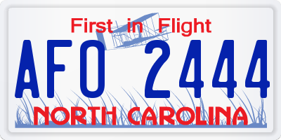 NC license plate AFO2444