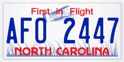 NC license plate AFO2447
