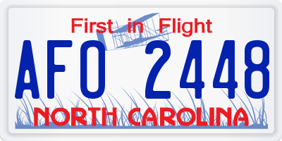 NC license plate AFO2448