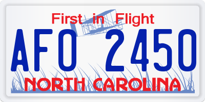 NC license plate AFO2450