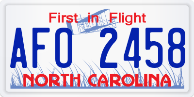 NC license plate AFO2458
