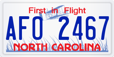 NC license plate AFO2467