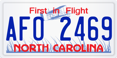 NC license plate AFO2469