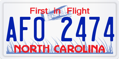 NC license plate AFO2474